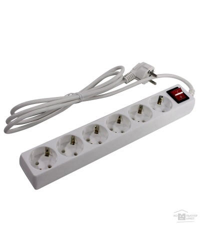 SP6W-230. Сетевой фильтр 6 розеток, 3м, белый. 5bites в Череповце