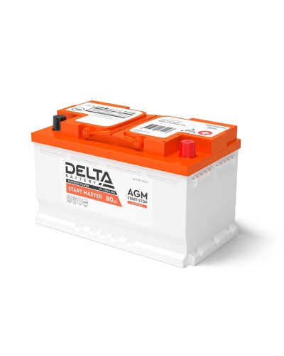 Delta START MASTER AGM 1280 (80 Ah). Аккумулятор автомобильный герметичный свинцово-кислотный. Delta в Череповце
