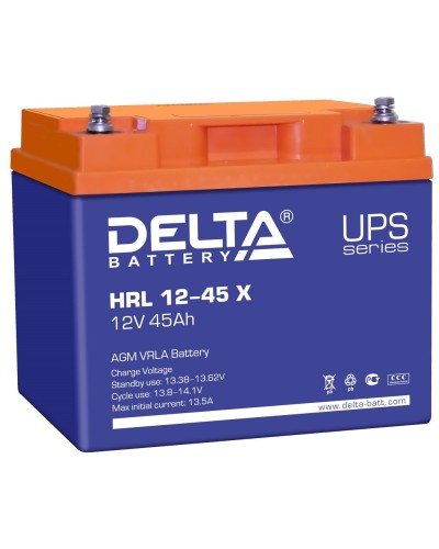 Delta HRL 12-45 X. Аккумулятор герметичный свинцово-кислотный. Delta в Череповце