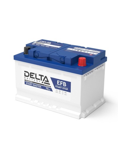 Delta START MASTER EFB 1275 (75 Ah). Аккумулятор автомобильный герметичный свинцово-кислотный. Delta в Череповце