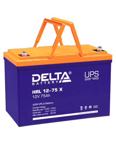Delta HRL 12-75 X. Аккумулятор герметичный свинцово-кислотный. Delta в Череповце