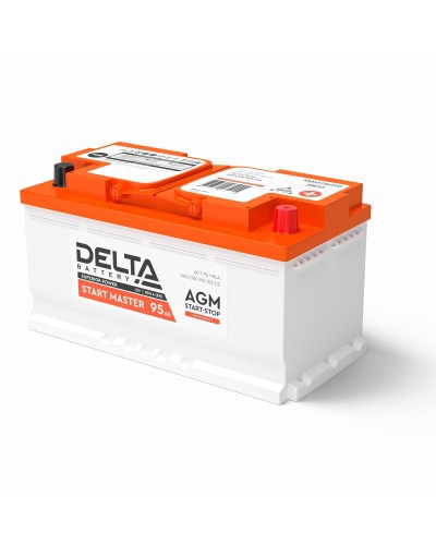 Delta START MASTER AGM 1295 (95 Ah). Аккумулятор автомобильный герметичный свинцово-кислотный. Delta в Череповце