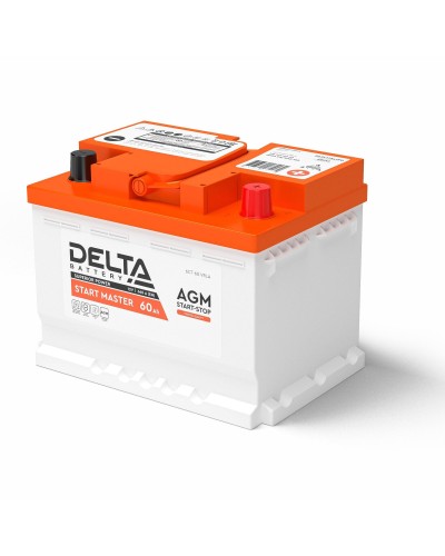 Delta START MASTER AGM 1260 (60 Ah). Аккумулятор автомобильный герметичный свинцово-кислотный. Delta в Череповце