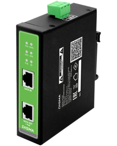 DNP30W48GDXM 10/100/1000BASE-T 30Вт 37-57В(DC). Инжектор PoE. Digma в Череповце