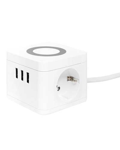 Удлинитель Куб 2 гнезда 3USB 2,4А+зарядное устройство 1,3 метра 1мм2. Удлинитель Куб. EKF в Череповце