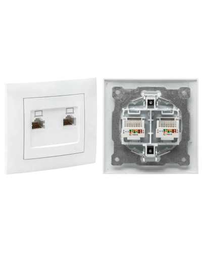 Валенсия розетка комп RJ-45 2-местная (EWK02-035-10). Розетка комп RJ-45 2-местная. EKF в Череповце