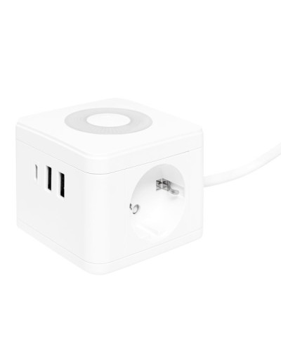 Удлинитель Куб 2 гнезда 2USB 2,4А+Type C + Ночник 1,3 метра 1мм2. Удлинитель Куб. EKF в Череповце