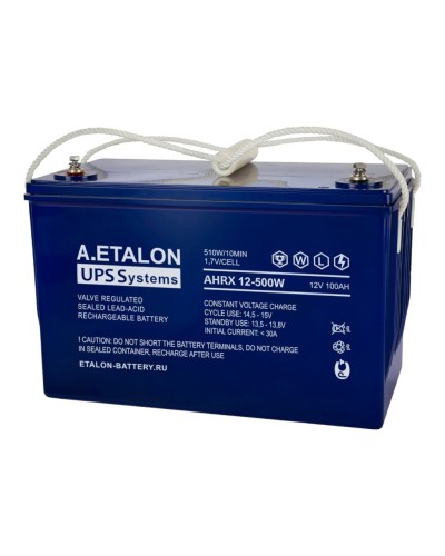 A.ETALON AHRX 12-500W (100). Аккумулятор герметичный свинцово-кислотный. ETALON в Череповце