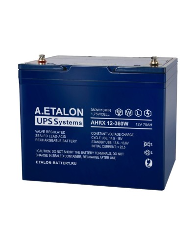 A.ETALON AHRX 12-360W (75). Аккумулятор герметичный свинцово-кислотный. ETALON в Череповце