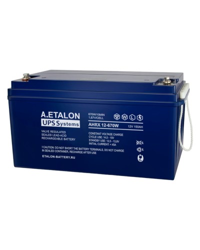 A.ETALON AHRX 12-670W (150). Аккумулятор герметичный свинцово-кислотный. ETALON в Череповце
