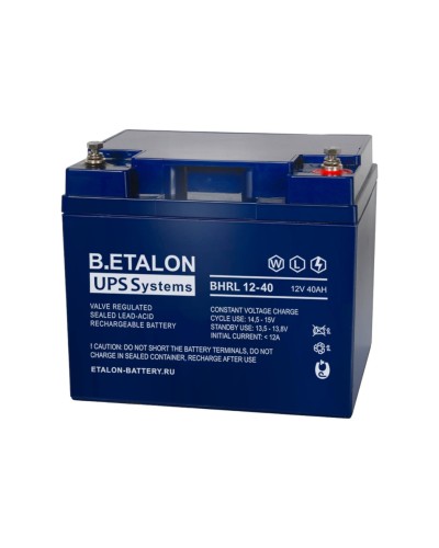 B.ETALON BHRL 12-40. Аккумулятор герметичный свинцово-кислотный. ETALON в Череповце