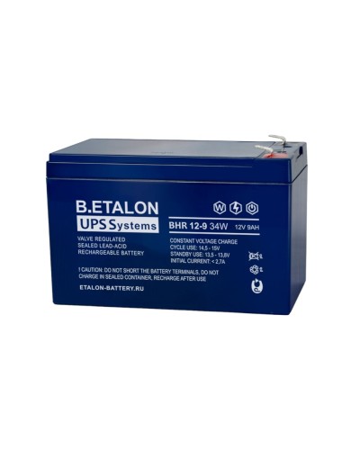 B.ETALON BHR 12-9 34W. Аккумулятор герметичный свинцово-кислотный. ETALON в Череповце
