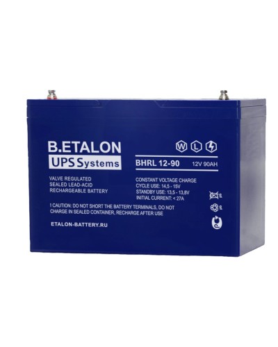 B.ETALON BHRL 12-90. Аккумулятор герметичный свинцово-кислотный. ETALON в Череповце