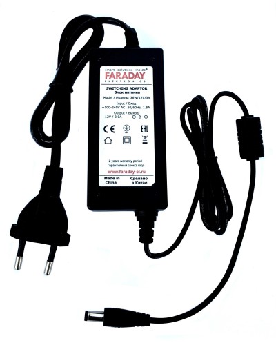 36W/12V/3A. Импульсный блок питания в пластиковом корпусе. FARADAY в Череповце