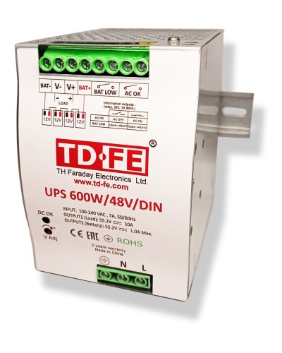 UPS 600W/48V/DIN. Источник вторичного электропитания резервированный. FARADAY в Череповце