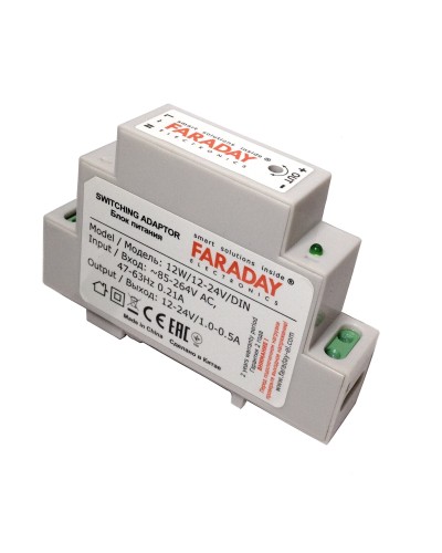 12W/12-24V/DIN. Блок питания. FARADAY в Череповце