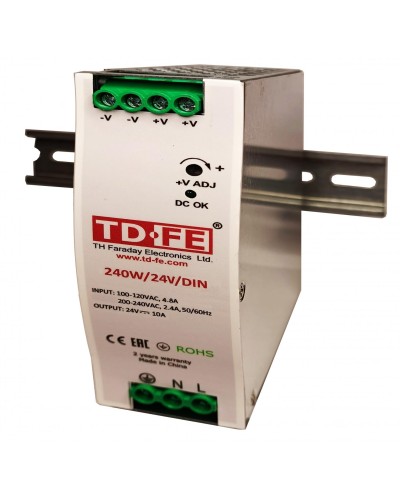 240W/24V/DIN. Источник вторичного электропитания резервированный. FARADAY в Череповце
