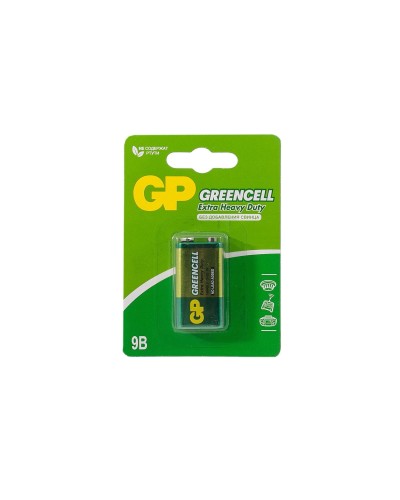 GP GreenCell 9V Крона (GP 1604GLF-2CR1), БЛИСТЕР. Солевая батарейка. GP Batteries в Череповце