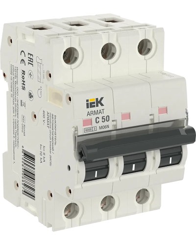 M06N 3P C 50А 6кА ARMAT (AR-M06N-3-C050). Автоматический выключатель. IEK в Череповце