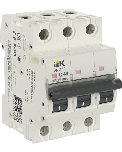 M10N 3P C 40А 10кА ARMAT (AR-M10N-3-C040). Автоматический выключатель. IEK в Череповце