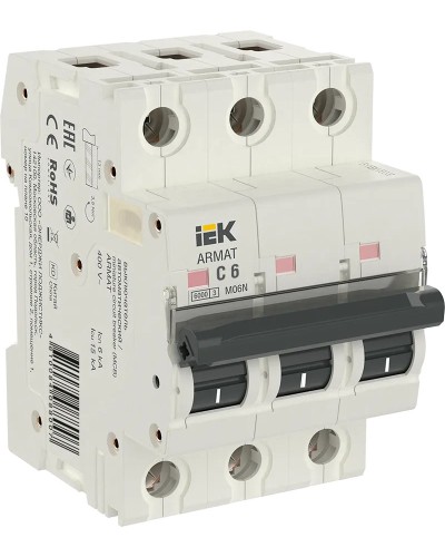 M06N 3P C 6А 6кА ARMAT (AR-M06N-3-C006). Автоматический выключатель. IEK в Череповце