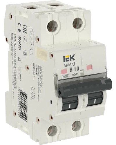 M06N 2P B 10А 6кА ARMAT (AR-M06N-2-B010). Автоматический выключатель. IEK в Череповце