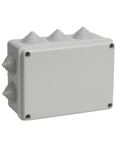Коробка распаячная КМ41241 150х110х70 открытой проводки IP44 10 гермовводов серая (UKO10-150-110-070-K41-44). Коробка распаячная безгалогенная (HF). IEK в Череповце