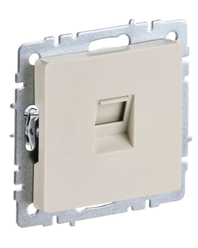 Розетка RJ45 РК10-БрКр кат.5E бежевый BRITE (BR-K10-1-K10). Розетка компьютерная. IEK в Череповце