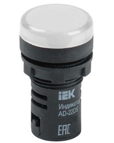 Лампа AD22DS (LED) матрица D22 мм 24В AC/DC белый (BLS10-ADDS-024-K01). Светосигнальный индикатор. IEK в Череповце