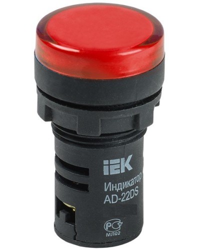 Лампа AD22DS (LED) матрица D22мм красный 24В AC/DC (BLS10-ADDS-024-K04). Светосигнальный индикатор. IEK в Череповце