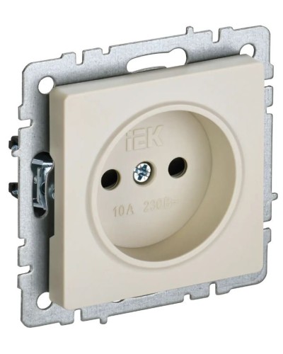 Розетка без з/к РСш10-2-БрКр бежевый BRITE (BR-R13-10-K10). Розетка без заземления с защитными шторками. IEK в Череповце