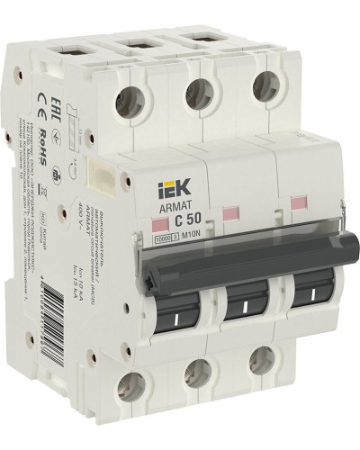 M10N 3P C 50А 10кА ARMAT (AR-M10N-3-C050). Автоматический выключатель. IEK в Череповце
