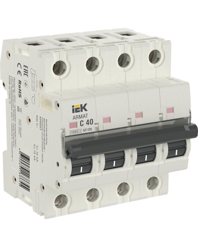 M10N 4P C 40А 10кА ARMAT (AR-M10N-4-C040). Автоматический выключатель. IEK в Череповце