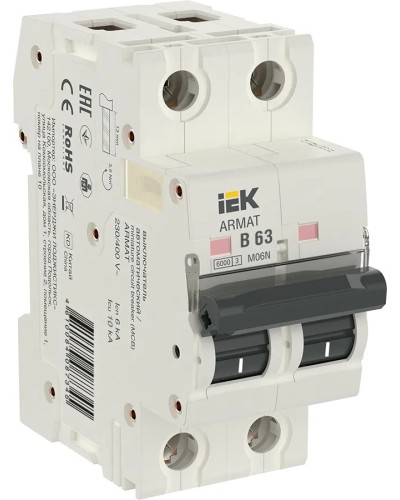 M06N 2P B 63А 6кА ARMAT (AR-M06N-2-B063). Автоматический выключатель. IEK в Череповце