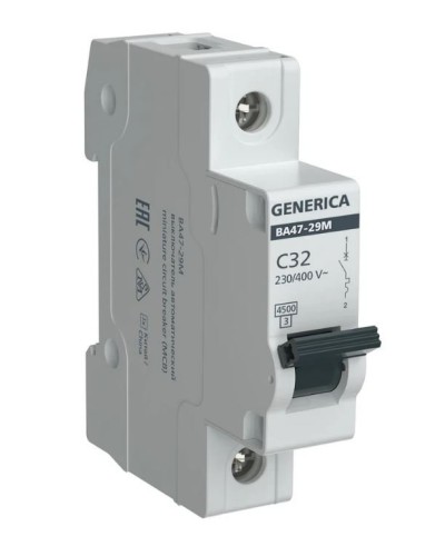 GENERICA ВА47-29М 1P C 32А 4,5кА (MVA21-1-032-C-G). Автоматический выключатель. IEK в Череповце