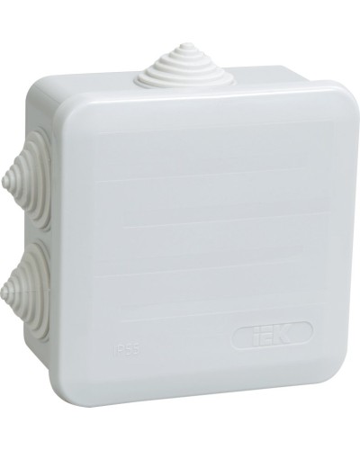 Коробка распаячная КМ41255 100х100х50 открытой проводки IP44 6 гермовводов серая (UKOZ11-100-100-050-K41-44). Коробка распаячная безгалогенная (HF) с защелкивающейся крышкой. IEK в Череповце