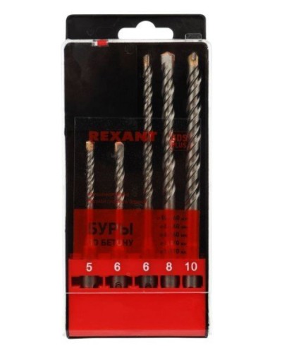 Набор буров, бетон 5-6х110, 6-8-10х160 мм, 5 шт, SDS PLUS Kranz (KR-91-0406): Аксессуар для электроинструмента в Череповце