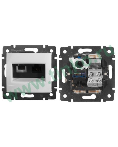 Розетка Valena 2xRJ11+RJ45 Cat.6, белый (770080). Розетка. LegranD в Череповце