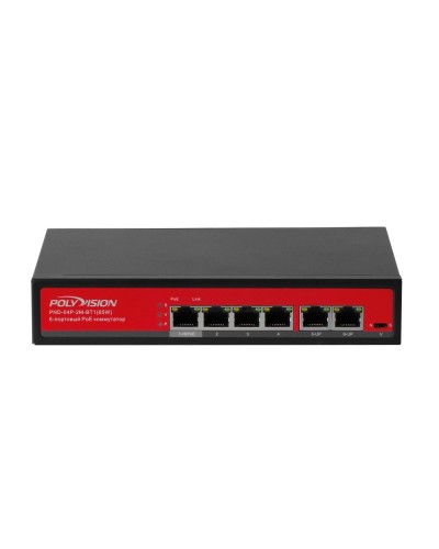 PND-04P-2M-BT1 (65W). Коммутатор неуправляемый 6-портовый с функцией PoE. Polyvision в Череповце