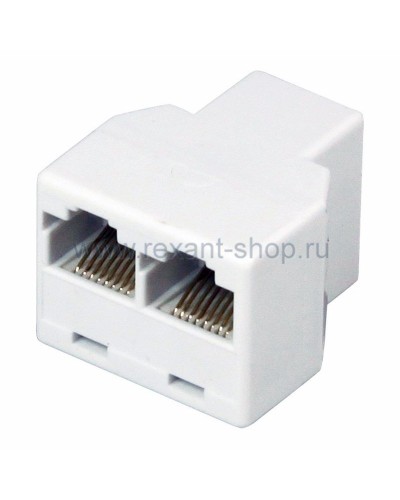 Двойник компьютерный UTP RJ-45(8P8C) (гнездо - 2 гнезда) REXANT (03-0103): Кабельный соединитель в Череповце