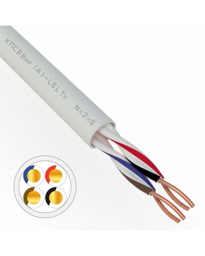 КПСВВнг(А)-LSLTx 2х2х0,5 REXANT (01-4875). Кабель для систем передачи данных пониженной пожароопасности c низким дымо- и газовыделением, с низкой токсичностью продуктов горения. Rexant в Череповце