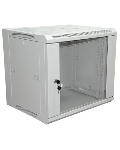 Шкаф телекоммуникационный 19 настенный 12U 600х600х635 мм (ШхГхВ)- передняя дверь стекло, боковые стенки съемные (разобранный) RAL 7035 (04-2222). Шкаф телекоммуникационный 19 настенный 12U. Rexant в Череповце