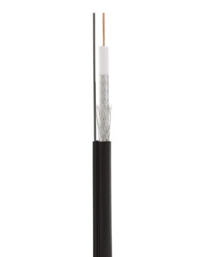 RG-11U, 75 Ом, CCS/Al/Al 83% + ТРОС*1 (бухта 305 м), черный OUTDOOR (01-3021). Кабель коаксиальный радиочастотный. Rexant в Череповце