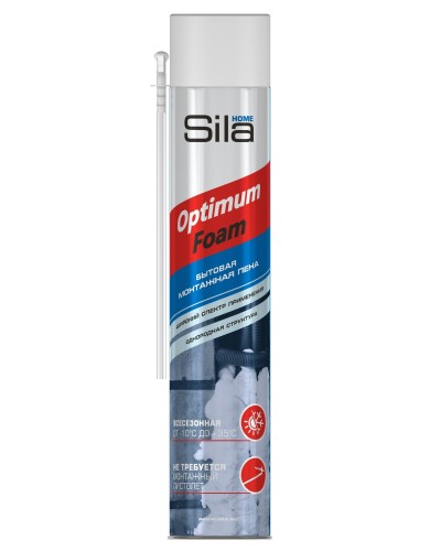 Пена монтажная SILA HOME OPTIMUM FOAM, всесезонная, 750 мл. Пена монтажная. Sila в Череповце