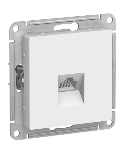 AtlasDesign розетка RJ45, кат. 5Е, 1-местная, скрытой установки, механизм, белый (ATN000183). Розетка компьютерная. Systeme Electric в Череповце