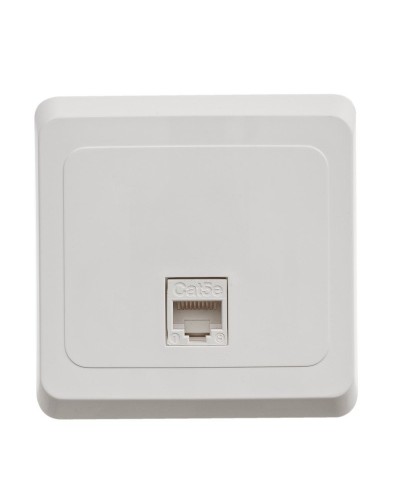 Этюд розетка RJ45, кат. 5Е, 1-местная, в сборе, скрытой установки, белый (KOMC-001B). Розетка компьютерная. Systeme Electric в Череповце