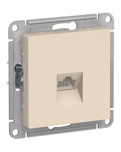AtlasDesign розетка RJ45, кат. 5Е, 1-местная, скрытой установки, механизм, бежевый (ATN000283). Розетка компьютерная. Systeme Electric в Череповце