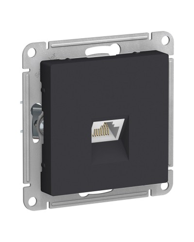AtlasDesign розетка RJ45, кат. 5Е, 1-местная, скрытой установки, механизм, карбон (ATN001083). Розетка компьютерная. Systeme Electric в Череповце