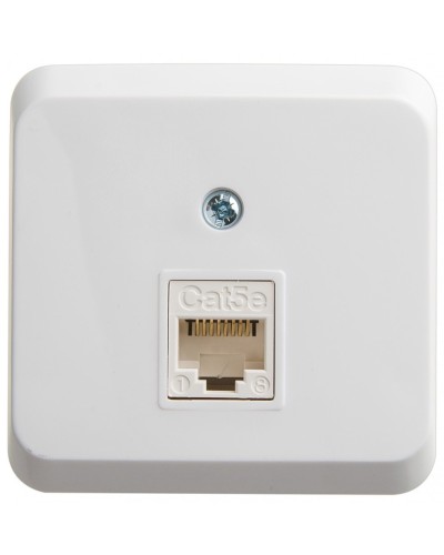 Этюд розетка RJ45 1-местная, кат. 5Е, открытой установки, белый (KOMA-001B). Розетка компьютерная. Systeme Electric в Череповце