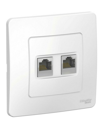 BLANCA розетка RJ45, 2-местная, кат. 5Е, скрытой установки, белый (BLNIS045451). Розетка компьютерная. Systeme Electric в Череповце